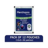 Menthopas Muscle and Joint Pain Relief Patches Knee Back Shoulder Elbow Heel Menstrual Periods 36 Patches Pack of 12