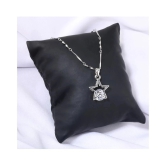 Silver Shine Silver Plated Chain With Solitaire Diamond In Star Shape Pendant  For Women - Golden