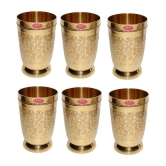 A & H ENTERPRISES - Brass Glasses Set 250 ml ( Pack of 6 )