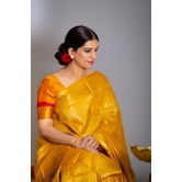 Sunrise Golden Yellow Soft Banarasi Pure Moonga Tussar Silk Saree