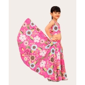 Kids Girls Sleeveless Rayon Top With Digital Printed Lehenga Set| Readymade | Suitable For Girls-Pink / 6 Years-7 Years