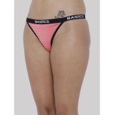 BASIICS By La Intimo Pack of 1 Polyester Striped Womens Crotchless ( Coral ) BCPTH01 - None