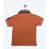 Boys Neon Orange Solid Polo T-Shirt