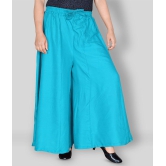 Sttoffa - Turquoise Rayon Flared Women's Palazzos ( Pack of 1 ) - None