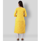 Lee Moda - Yellow Cotton Blend Womens Straight Kurti - L