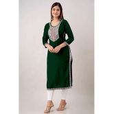 Kapadia - Green Rayon Womens Straight Kurti ( Pack of 1 ) - None