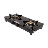 Suryaviva Nano 2B Ms Bk Toughened Glass 2 Cast Iron Burner Gas Stove(Manual Ignition,Black)