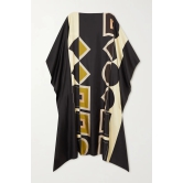 Royal Black & Beige Kaftan Dress