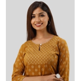 MAUKA - Gold Straight Rayon Womens Stitched Salwar Suit ( Pack of 1 ) - XS