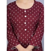 SIPET - Maroon Rayon Womens Anarkali Kurti ( Pack of 1 ) - None