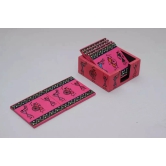 Tisser Wooden Warli handpainted Coaster Set-up 6/ 4x4