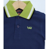 Boys Navy Solid Polo T-Shirt