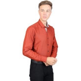 Supersquad Cotton Blend Regular Fit Full Sleeves Mens Formal Shirt - Orange ( Pack of 1 ) - None