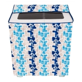 E-Retailer Set of 2 Polyester Blue Washing Machine Cover for Universal 8 kg Semi-Automatic - Blue