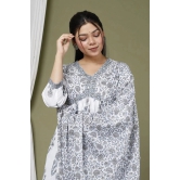 Swasti Cotton Printed Straight Womens Kurti - Grey ( Pack of 1 ) - None