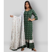 Lee Moda - Olive Straight Rayon Women's Stitched Salwar Suit ( Pack of 1 ) - M