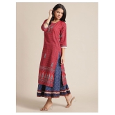 KSUT Red Viscose Straight Kurti - Single - S