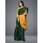 Om Shantam Sarees - Green Art Silk Saree With Blouse Piece ( Pack of 1 ) - Green