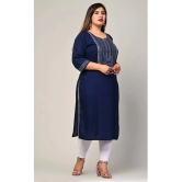 Swasti - Blue Rayon Womens Straight Kurti ( Pack of 1 ) - None