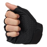 Auto Hub Half Fingers Nylon Riding Gloves ( Pair of 1 ) - Free Size