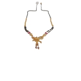 1 gm Gold Mangalsutra with Black Beads for Women