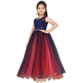 Aarika - Polyester Red & Blue Girls Gown ( Pack of 1 ) - None