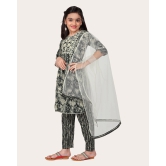 Girls Festive & Party Kurta, Pyjama & Dupatta Set-Black / 12 - 13 Years