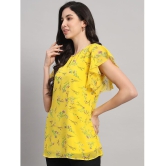 Curvydrobe Yellow Georgette Womens A-Line Top ( Pack of 1 ) - None