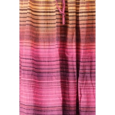 Wild-Orchid Long Summer Skirt with Stripes Woven in Multi-Color Thread and Dori on Waist