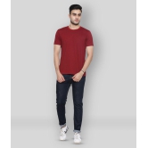 GENTINO - Maroon Cotton Blend Regular Fit Men's T-Shirt ( Pack of 1 ) - None