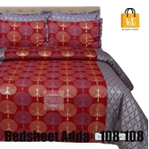 Bedsheet Adda-Super Mega King Size  King Size(108*108 in)-Pure Cotton Sanganeri Printed Jaipuri  Double Bedsheet With 2 Matching Pillow Covers-RJ-14-03-(108*108)-HT8304