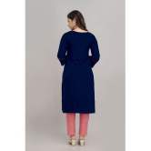 Kapadia - Navy Front Slit Rayon Women''s Stitched Salwar Suit ( Pack of 1 ) - None