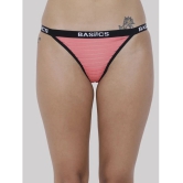 BASIICS By La Intimo Pack of 1 Polyester Striped Womens Crotchless ( Coral ) BCPTH01 - None