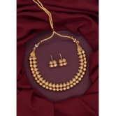 ROFARWORD Gold Brass Necklace Set ( Pack of 1 ) - Gold