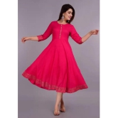 Smien - Pink Rayon Women's Anarkali Kurti ( Pack of 1 ) - None