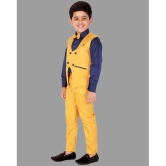 DKGF Fashion - Mustard Cotton Blend Boys Shirt & Pants ( Pack of 1 ) - None