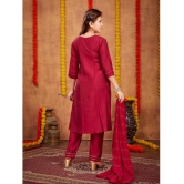 Aarika Maroon Silk Girls Kurta and Pant Set ( Pack of 1 ) - None