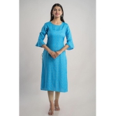 MAUKA - Blue Rayon Women''s Straight Kurti ( Pack of 1 ) - None