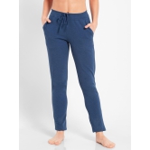 Jockey Women's Athleisure Super Combed Cotton Elastane Stretch CFit Track pants With Side Pockets 1301-XL / Vintage Denim Melange