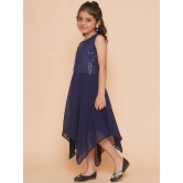 Arshia Fashions - Blue Georgette Girls Asymmetric Dress ( Pack of 1 ) - None