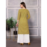 Rangita Women Cotton Mustard Printed Knee Length Straight Kurti - None