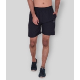 Forbro Black Polyester Lycra Fitness Shorts - None