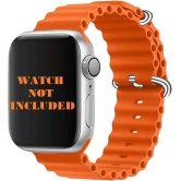 Exelent Flexible Silicone Ocean Sport Bands Compatible With Watch For Men Women Orange 42 MM 44 MM 45 MM 49 MM