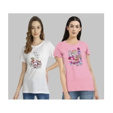 CHOZI - Multi Color Cotton Blend Regular Fit Womens T-Shirt ( Pack of 2 ) - None