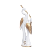 Bharat Saini Art ; White Swan Pair, Kissing Swan Duck Couple Statue - Decorative Item for Home Decor Living Room Bedroom | Handicraft Animal Figurine Antique Gift Item