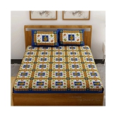 Uniqchoice Cotton Double Bedsheet with 2 Pillow Covers - Blue