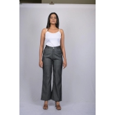 women pant for women western wear party wear Stylish Dark Grey Cotton Denim Silk  Pant (OTL-PNT-1004)-Grey / XXL