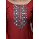 Maquien - Maroon Rayon Womens Straight Kurti - None