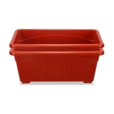 10Club Red Plastic Flower Pot ( Pack of 2 ) - Red