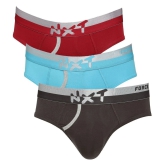 Force NXT Pack of 3 Cotton Mens Briefs ( Multicolor )  Flexz Jazz - None